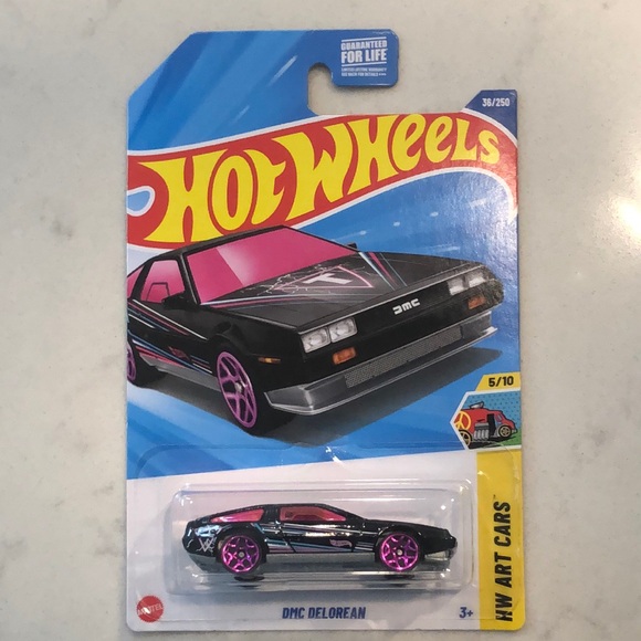 DMC DeLorean Toy Car - Black and Pink